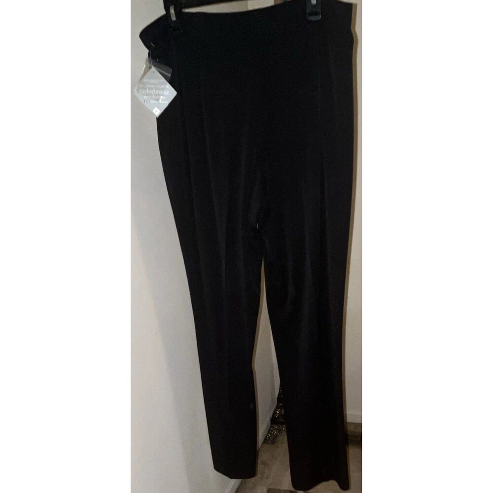 Taylor Brooke Women’s Black Solid Pull-On Stretch Dress Pants Regular 14